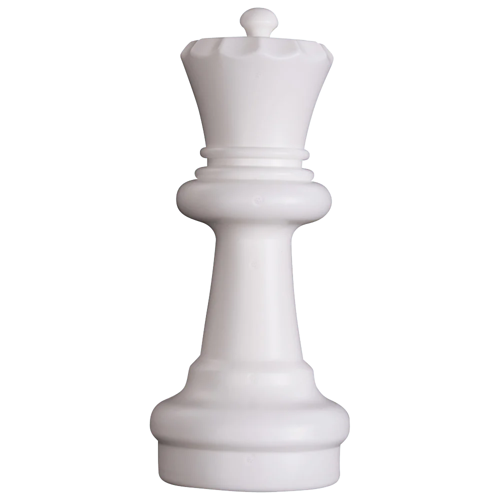 Individual Pieces for The Original MegaChess 12 Inch Plastic Giant Chess Set | Queen / White | GiantChessUSA