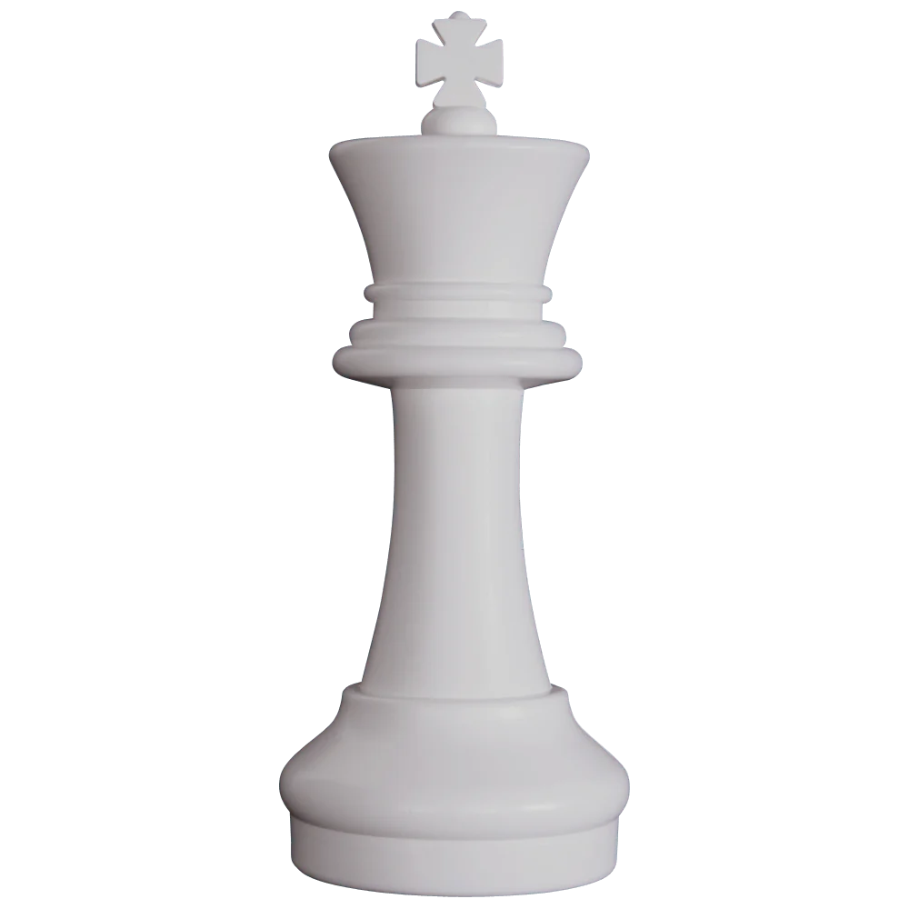 Individual Pieces for The Original MegaChess 16 Inch Plastic Giant Chess Set | King / White | GiantChessUSA