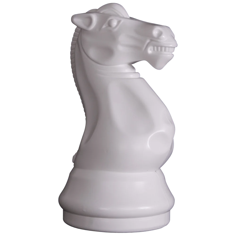 Individual Pieces for The Original MegaChess 16 Inch Plastic Giant Chess Set | Knight / White | GiantChessUSA