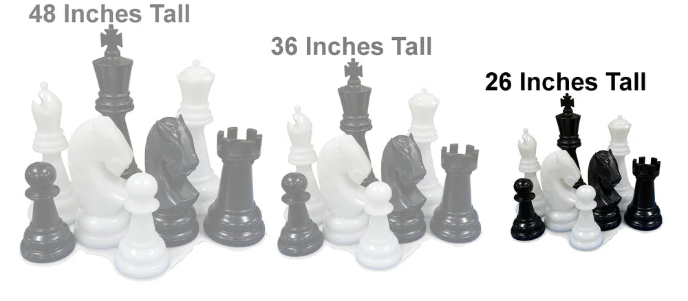 MegaChess Personalized 26-Inch Perfect Chess Set - Stone Gray Edition |  | GiantChessUSA