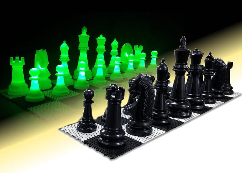 MegaChess 26 Inch Perfect Light-up LED Giant Chess Set  - Option 1 - Day and Night Value Set |  | GiantChessUSA