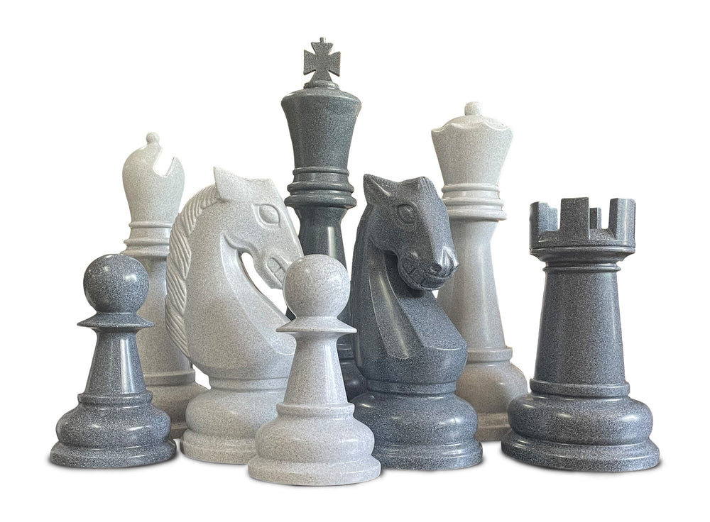 Giant Outdoor Chess 26 Inch Perfect Giant Chess Set | Premium 26" Set / Light and Dark Gray | GiantChessUSA