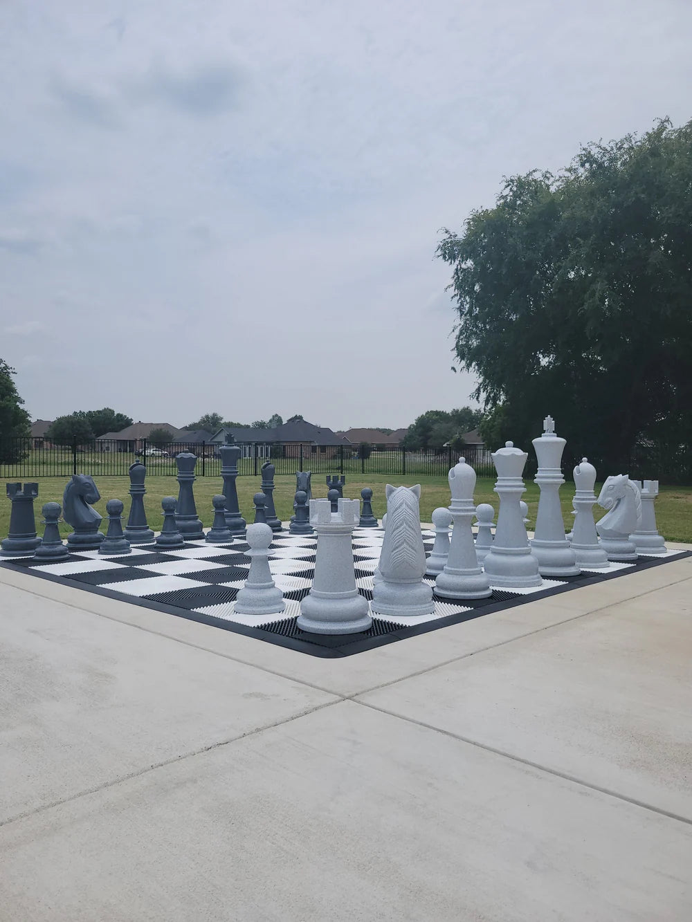 MegaChess Personalized 26-Inch Perfect Chess Set - Stone Gray Edition |  | GiantChessUSA