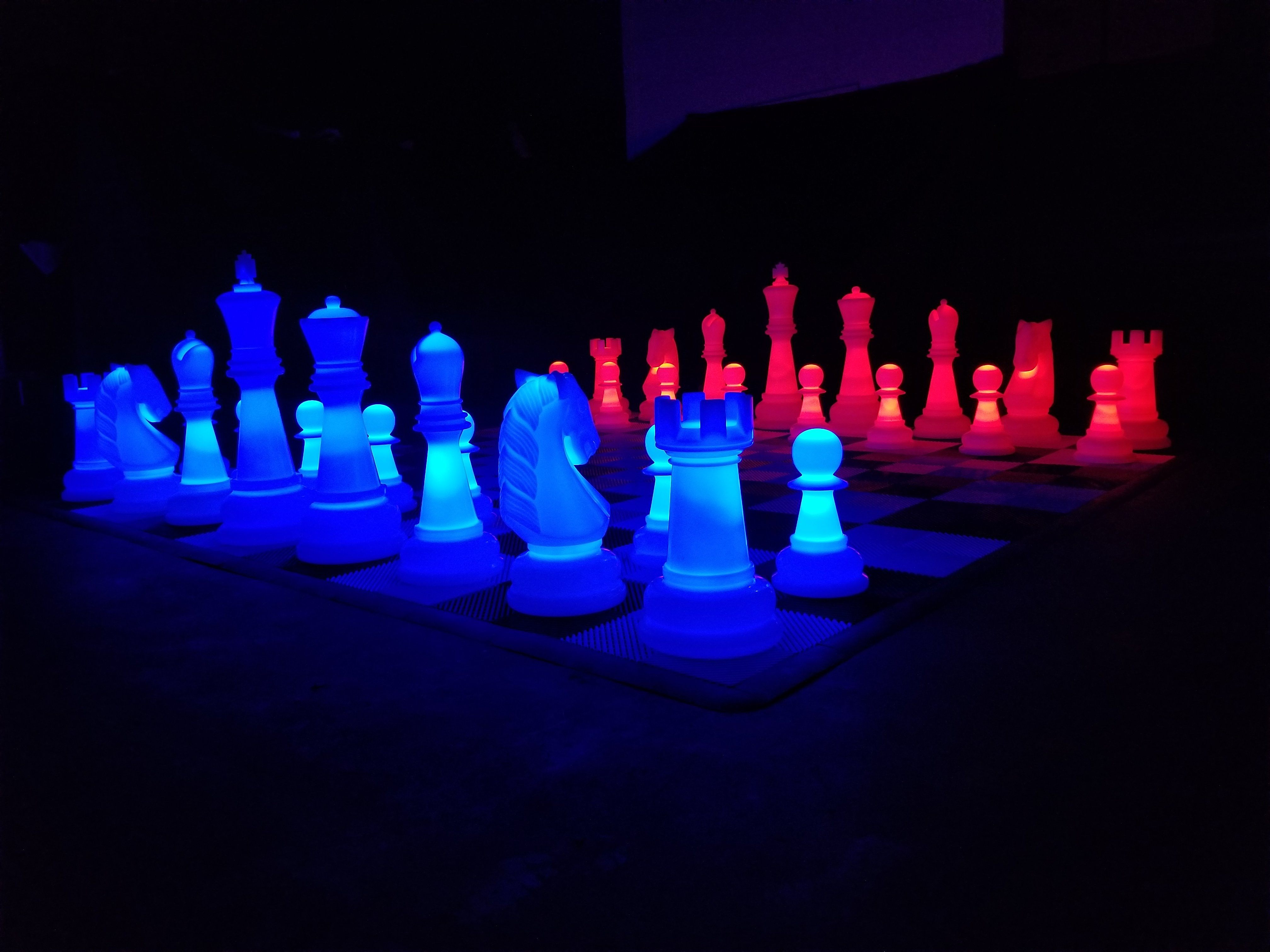 38 Inch Plastic LED Giant Chess Set - Option 2 - Night Time Only Set | Giant Outdoor Chess | | GiantChessUSA