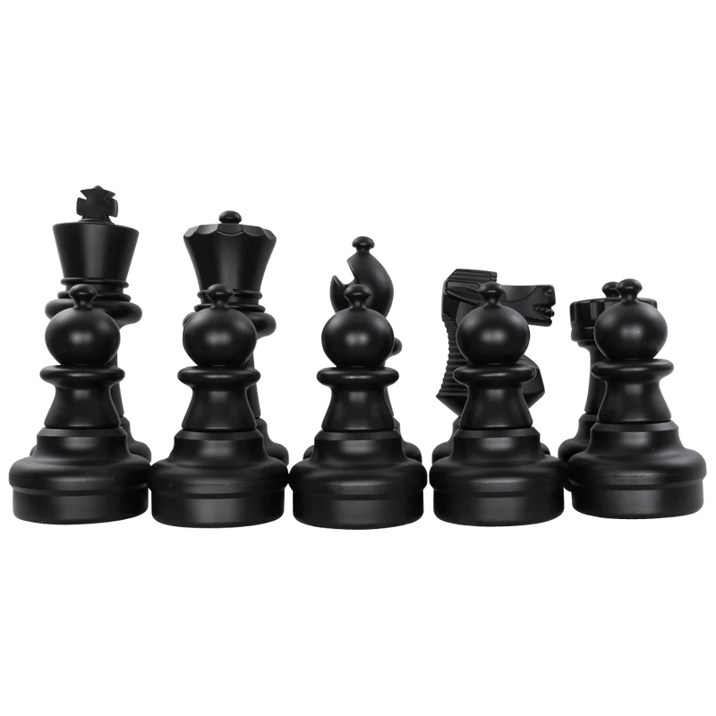 Individual Pieces For The 25 Inch Plastic Giant Chess Set | Giant Outdoor Chess | Full Side Replacement / Black | GiantChessUSA