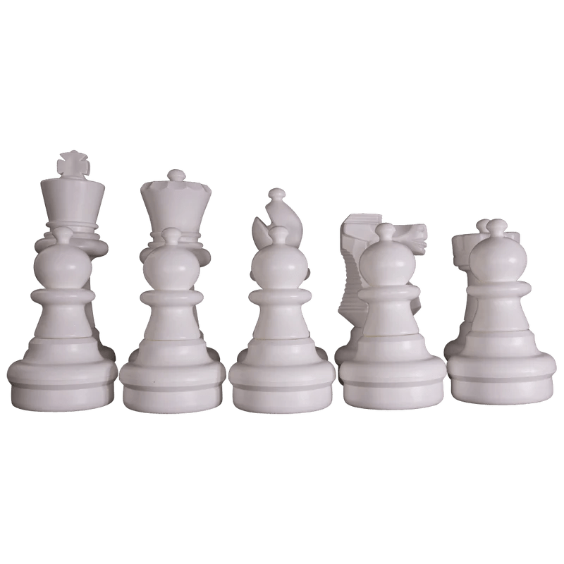 Individual Pieces For The 25 Inch Plastic Giant Chess Set | Giant Outdoor Chess | Full Side Replacement / White | GiantChessUSA