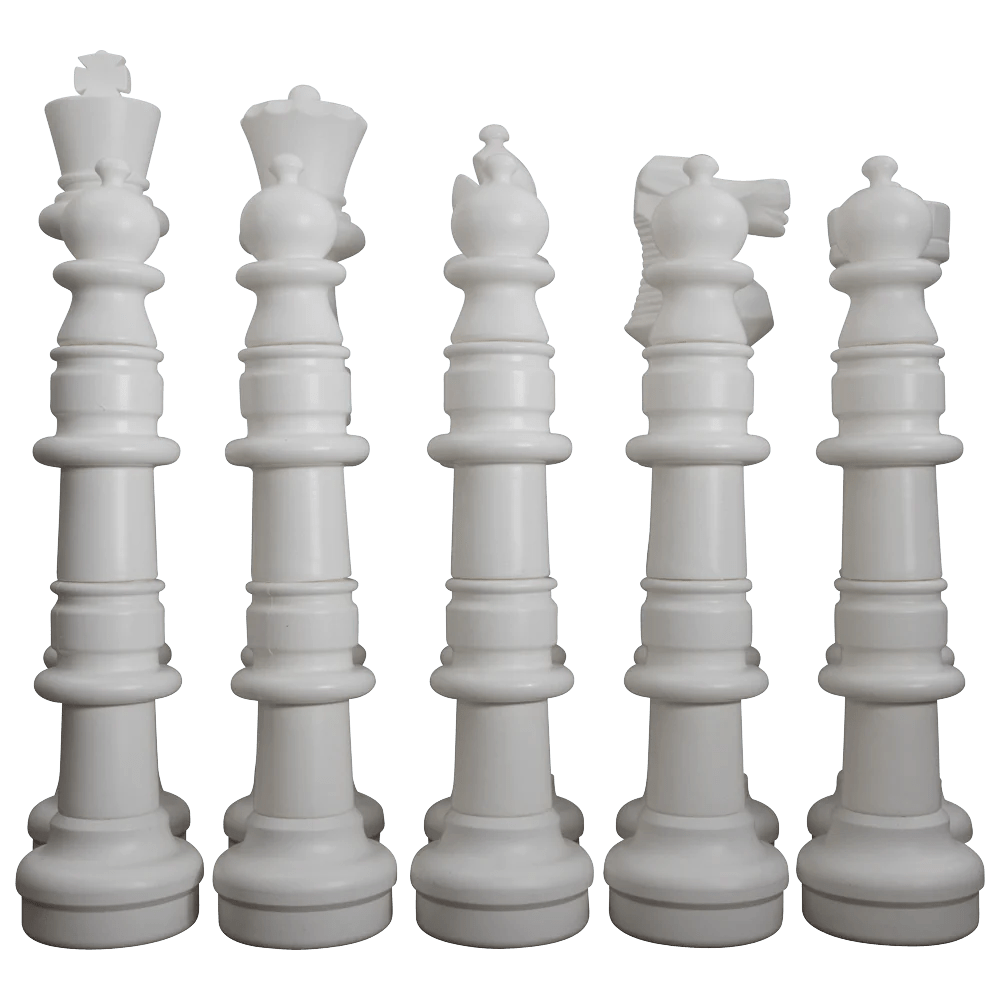 Individual Pieces For The 49 Inch Plastic Giant Chess Set | Giant Outdoor Chess | Full Side Replacement / White | GiantChessUSA