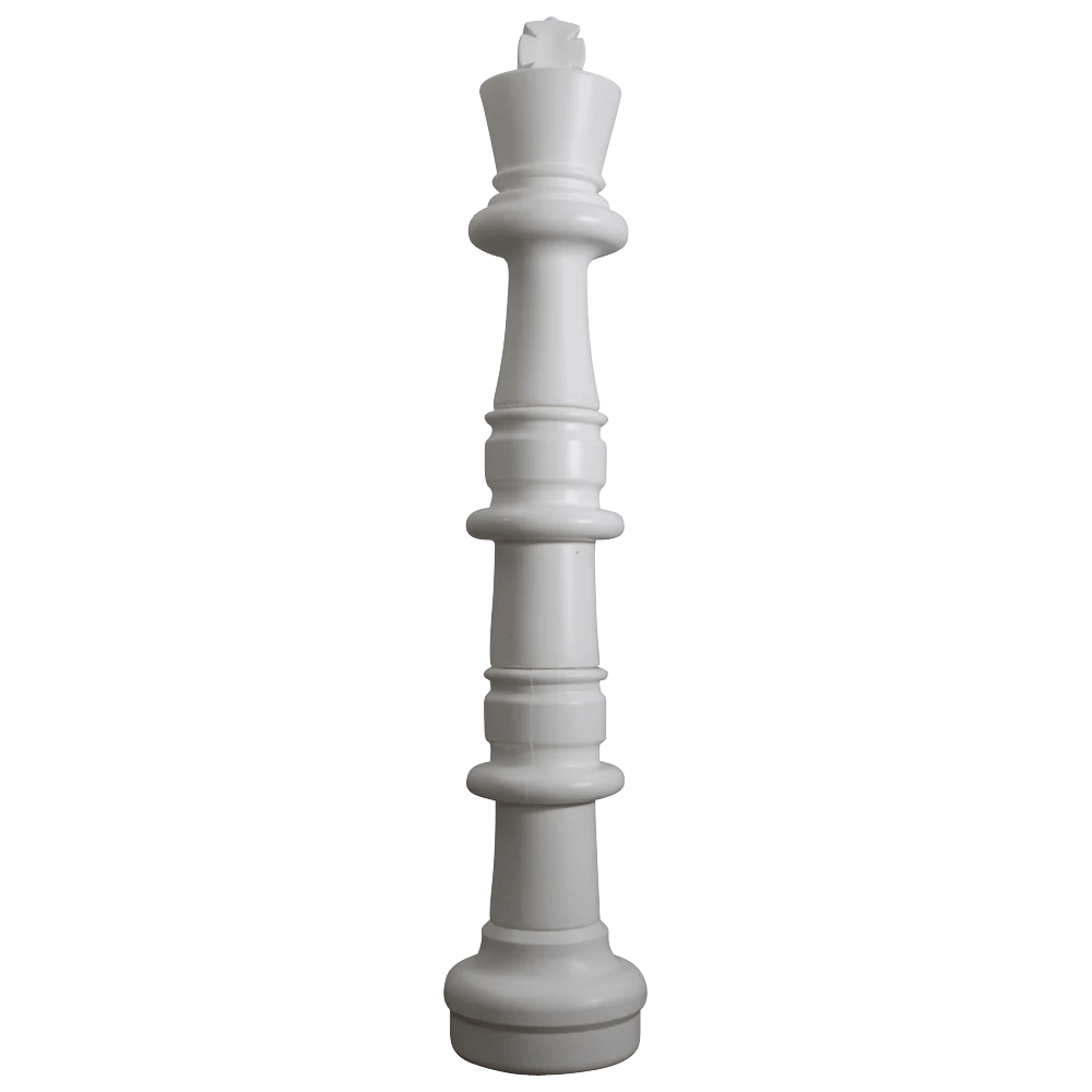 Individual Pieces For The 49 Inch Plastic Giant Chess Set | Giant Outdoor Chess | King / White | GiantChessUSA