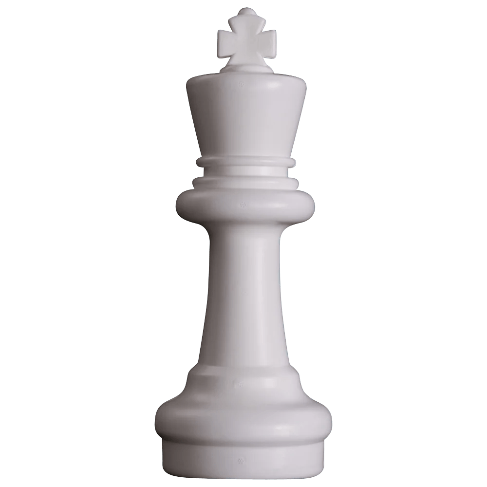 Individual Pieces for The MegaChess 12 Inch Plastic Giant Chess Set | Giant Outdoor Chess | King / White | GiantChessUSA