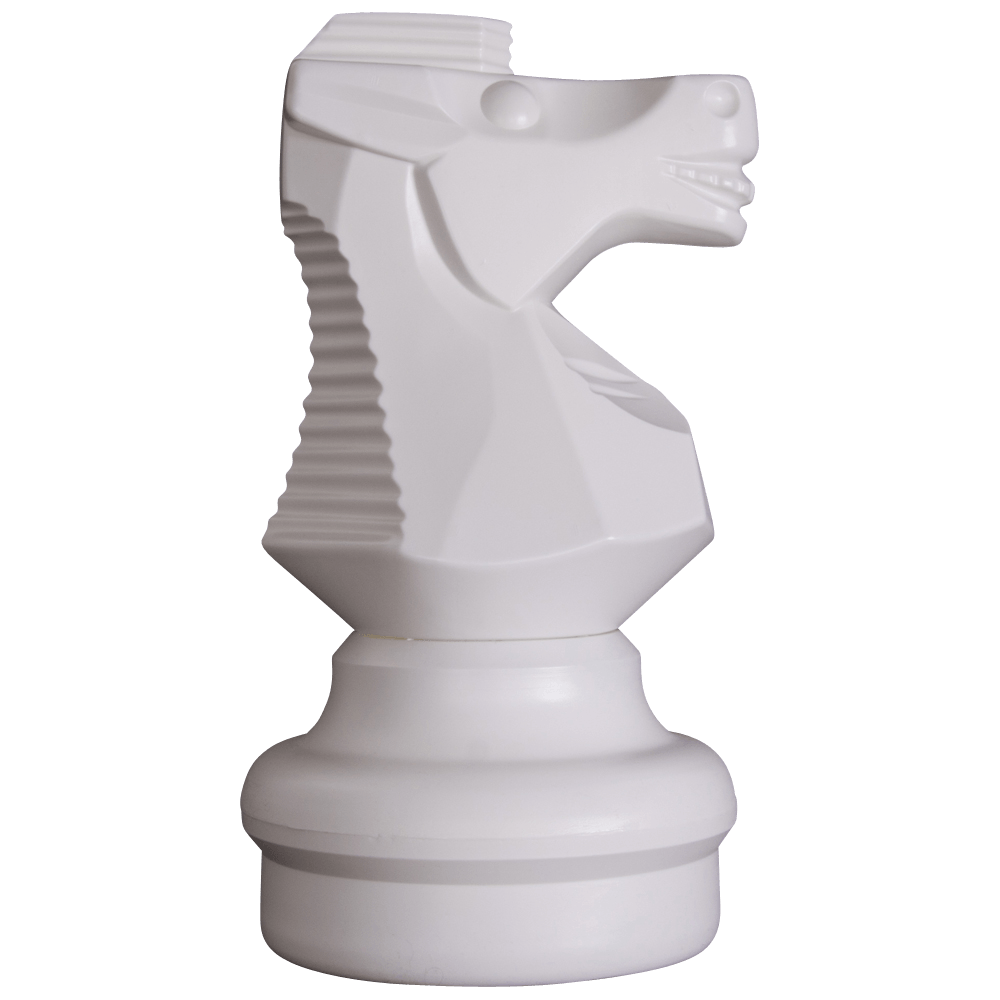 Individual Pieces For The 25 Inch Plastic Giant Chess Set | Giant Outdoor Chess | Knight / White | GiantChessUSA