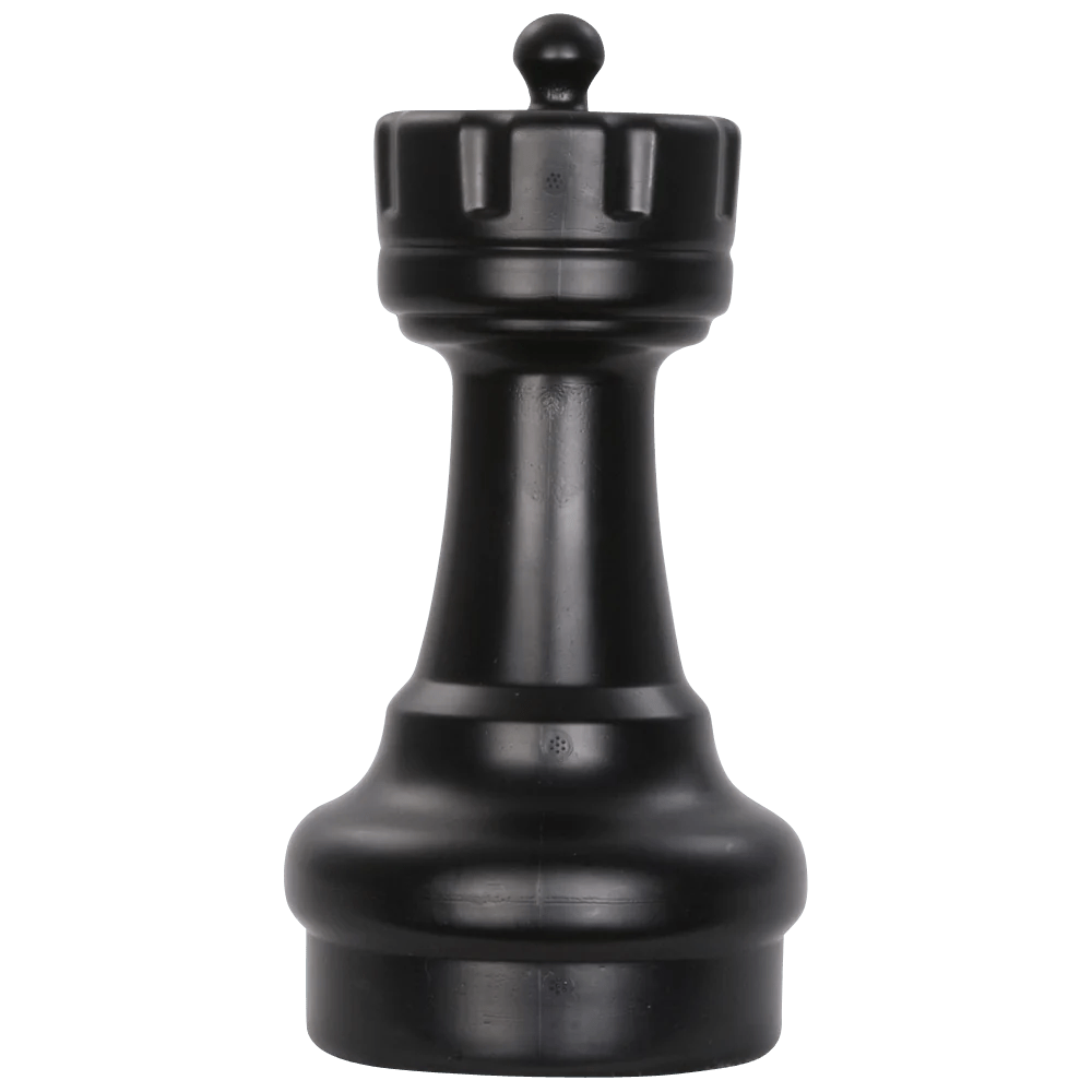 Individual Pieces for The MegaChess 12 Inch Plastic Giant Chess Set | Giant Outdoor Chess | Rook / Black | GiantChessUSA