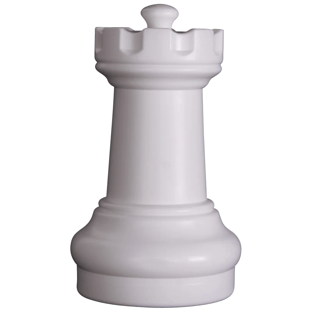 Individual Pieces For The 16 Inch Plastic Giant Chess Set | Giant Outdoor Chess | Rook / White | GiantChessUSA