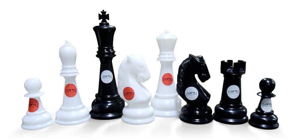 26 Inch Perfect Giant Chess Set | Giant Outdoor Chess | Add Your Logo / Black and White | GiantChessUSA