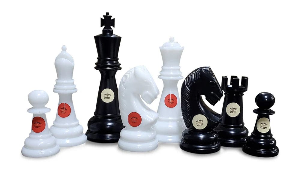 48 Inch Perfect Giant Chess Set | Giant Outdoor Chess | Add Your Logo / Black and White | GiantChessUSA