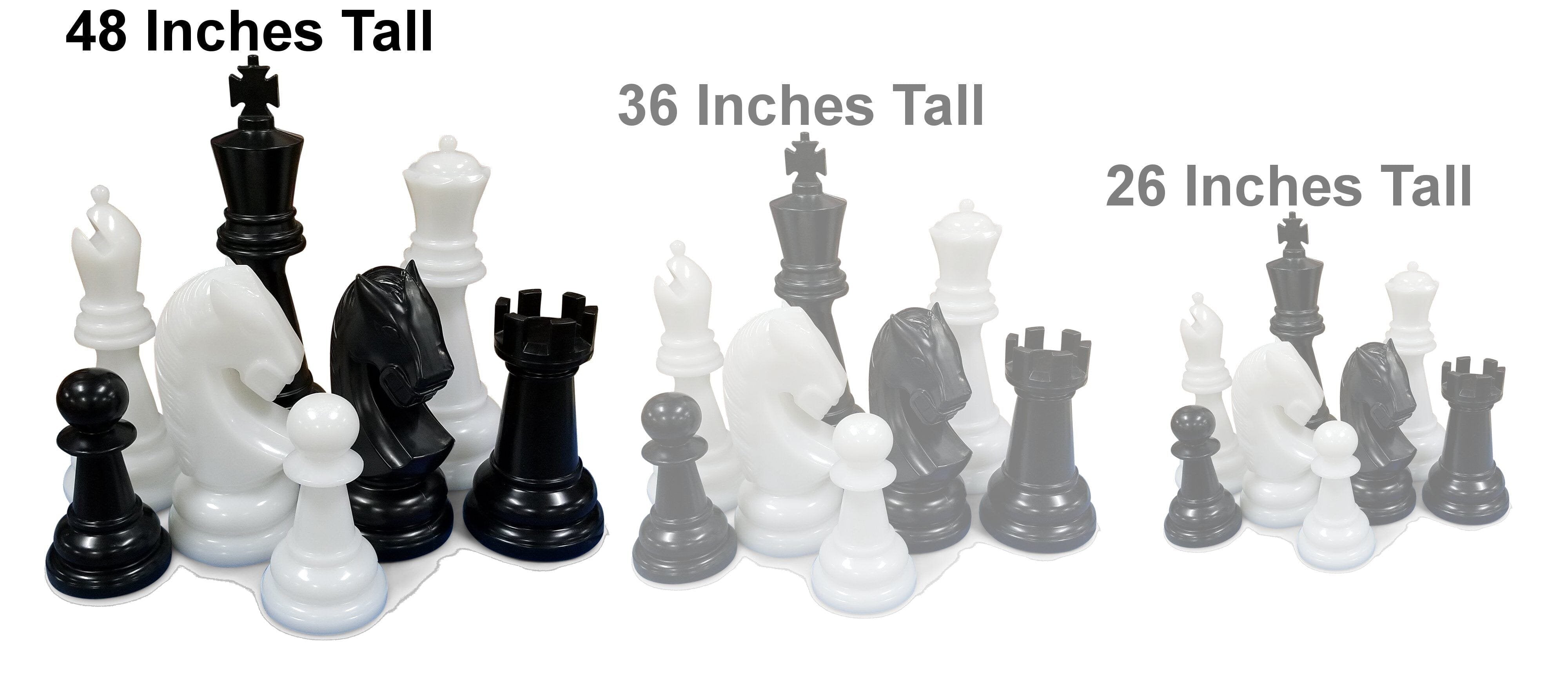 Personalized 48-Inch Perfect Chess Set - Light/Dark Gray | Giant Outdoor Chess | | GiantChessUSA