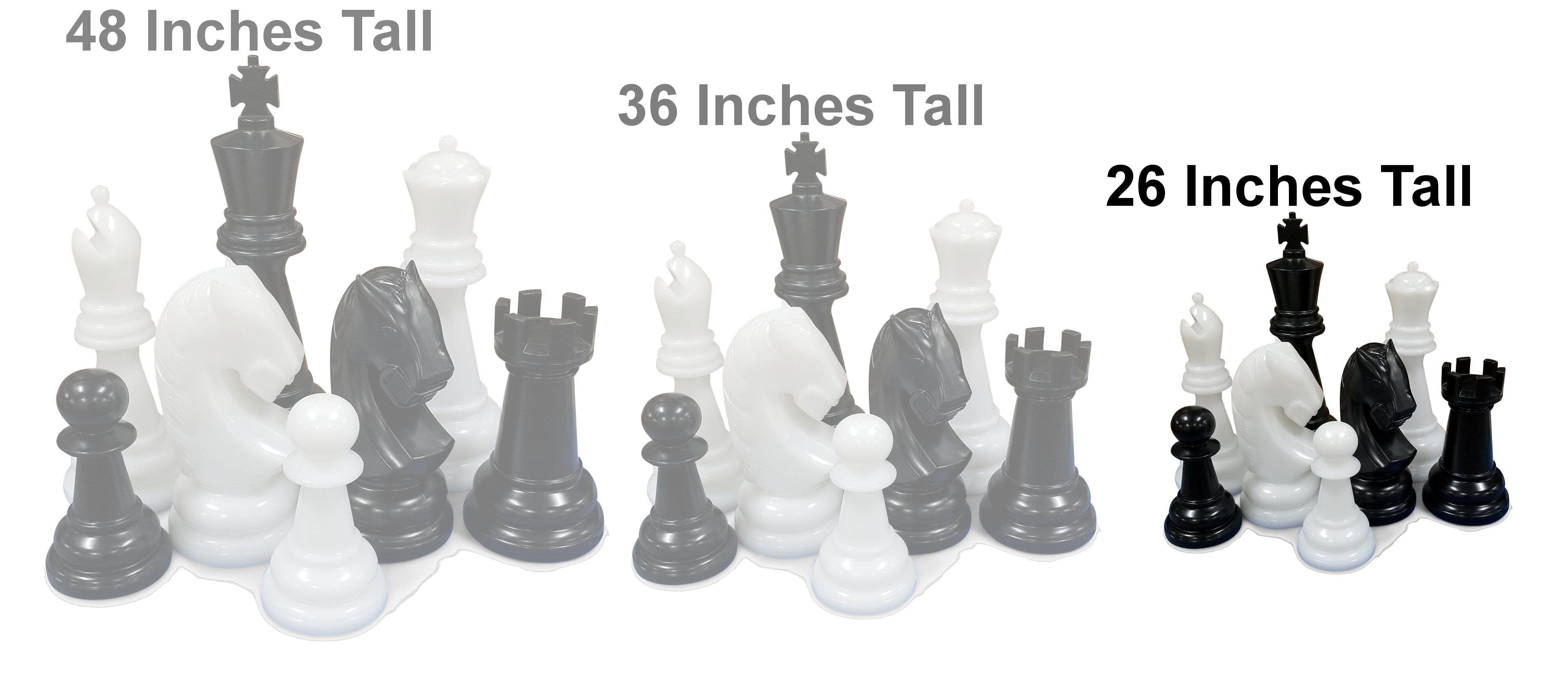 26-Inch Perfect Chess Set - Stone Gray Edition | Giant Outdoor Chess | | GiantChessUSA