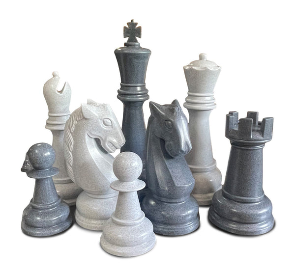 MegaChess Personalized 38-Inch Perfect Chess Set - Stone Gray Edition |  | GiantChessUSA