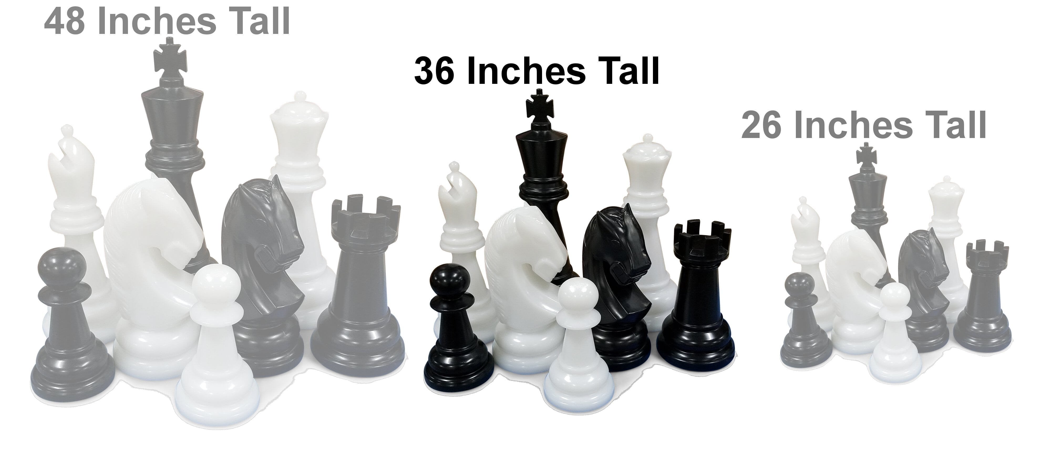 MegaChess Personalized 38-Inch Perfect Chess Set - Stone Gray Edition |  | GiantChessUSA