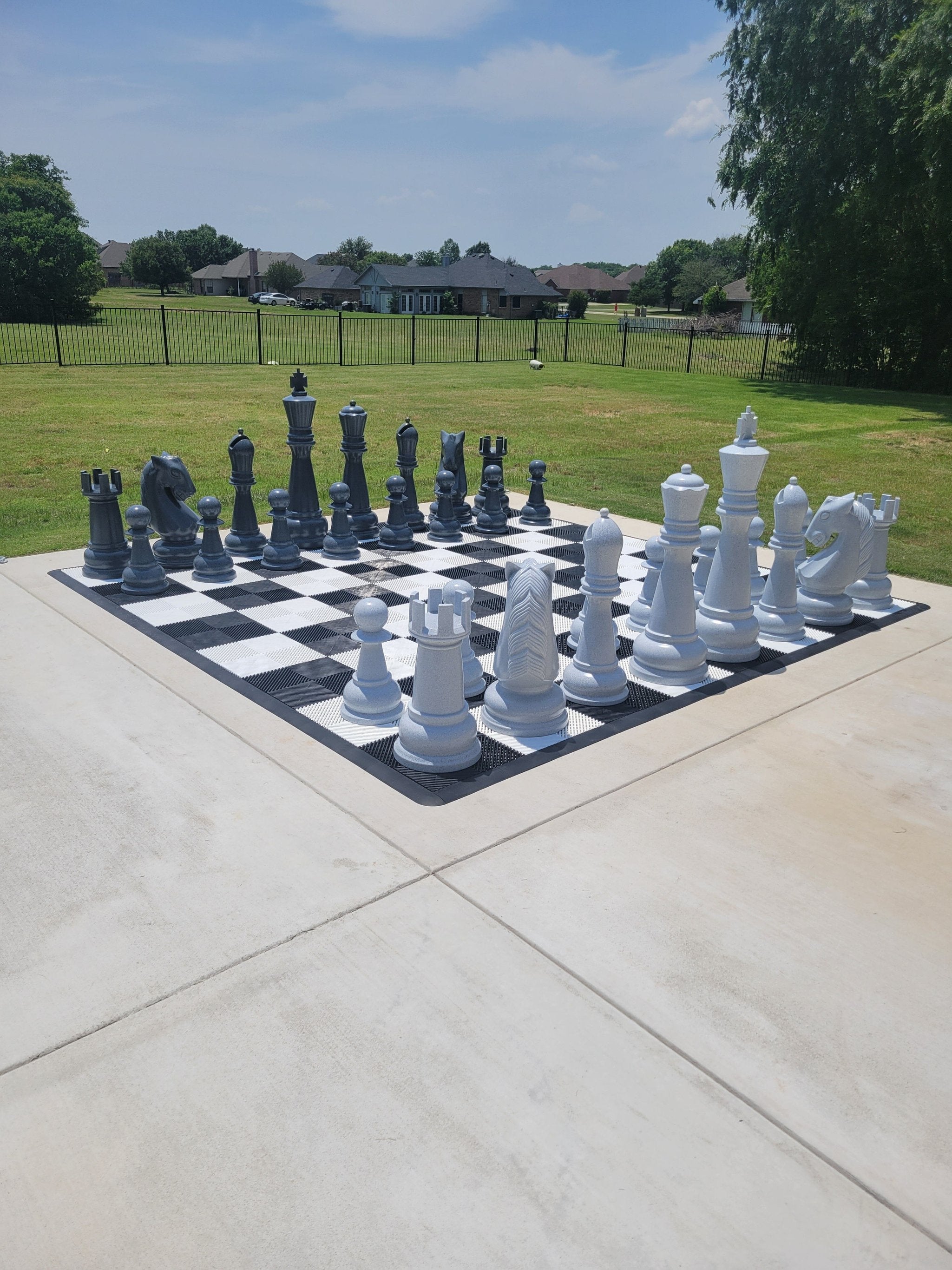 Personalized 48-Inch Perfect Chess Set - Light/Dark Gray | Giant Outdoor Chess | | GiantChessUSA