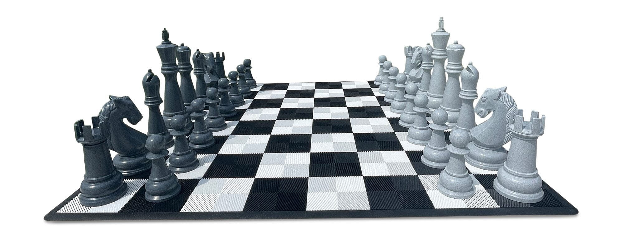 Personalized 48-Inch Perfect Chess Set - Light/Dark Gray | Giant Outdoor Chess | | GiantChessUSA