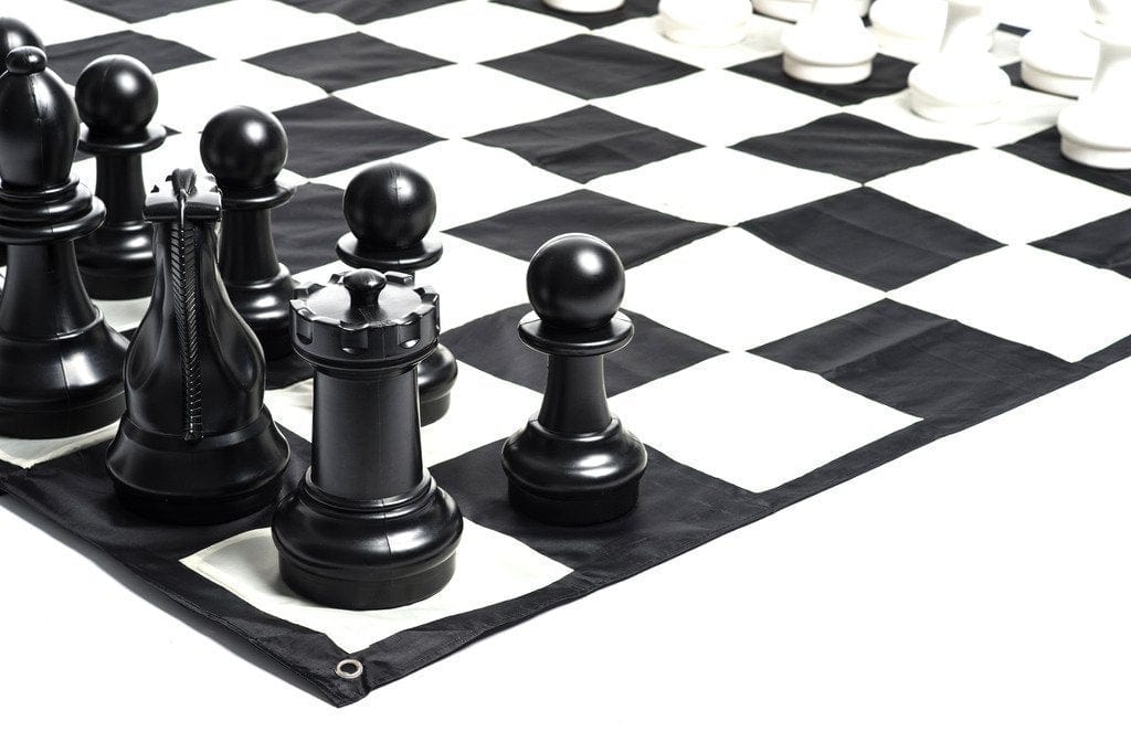 12 Inch Plastic Giant Chess Set with Nylon Chess Mat | Giant Outdoor Chess | | GiantChessUSA