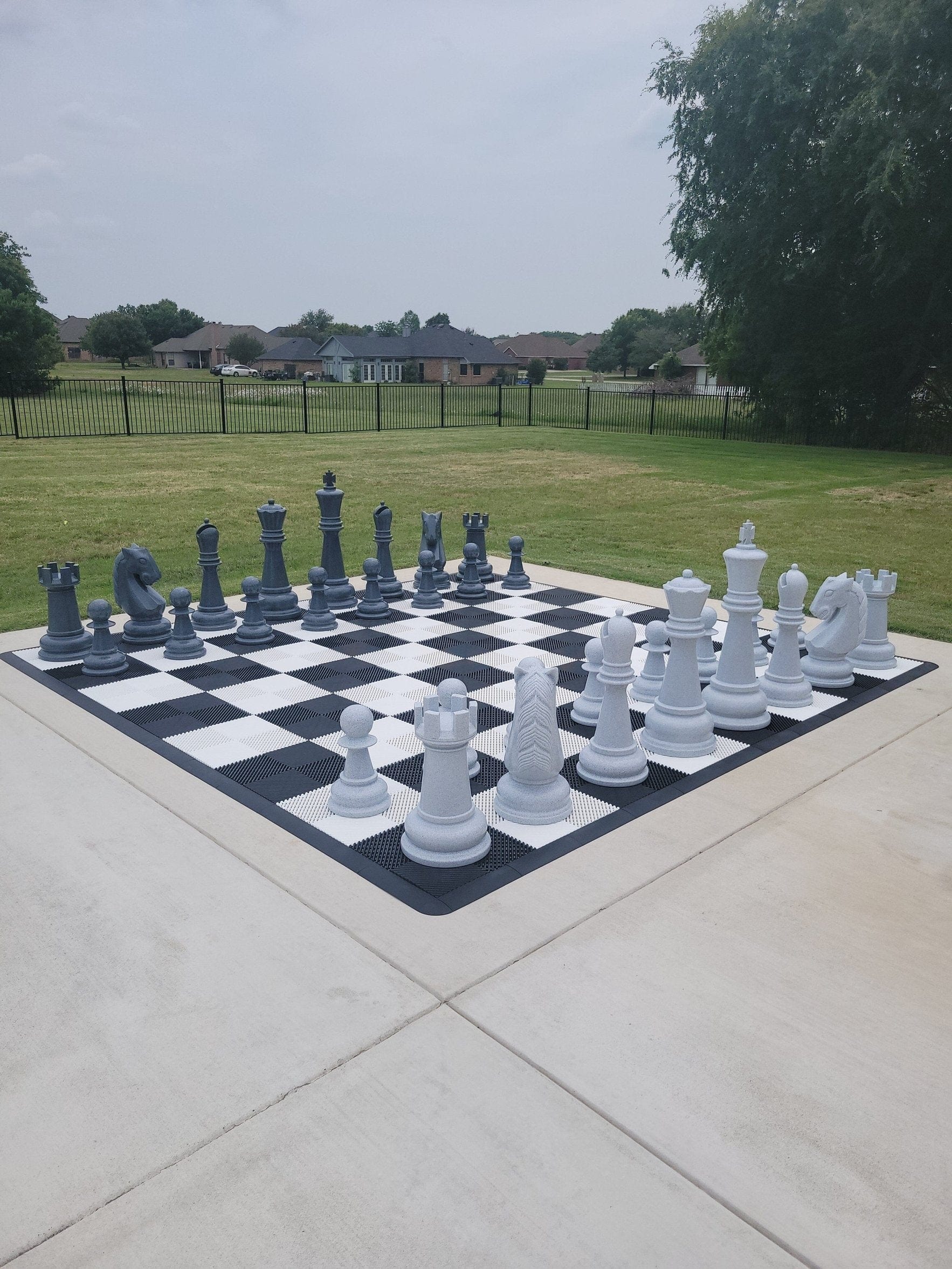 38-Inch Perfect Chess Set - Light/Dark Gray | Giant Outdoor Chess | | GiantChessUSA