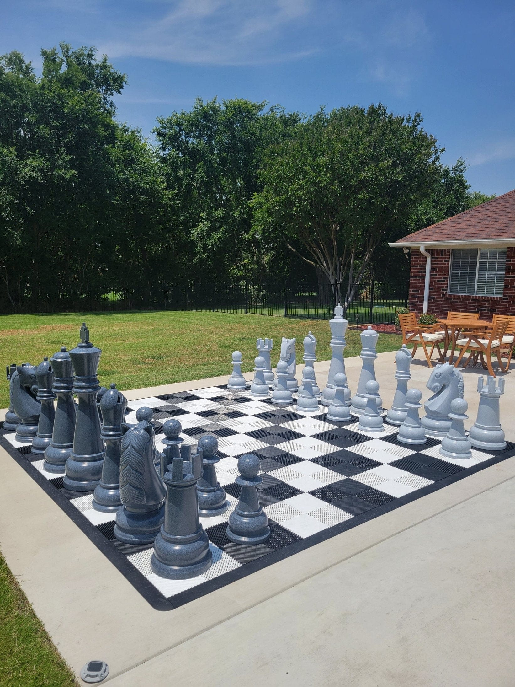 48-Inch Perfect Chess Set - Light/Dark Gray | Giant Outdoor Chess | | GiantChessUSA