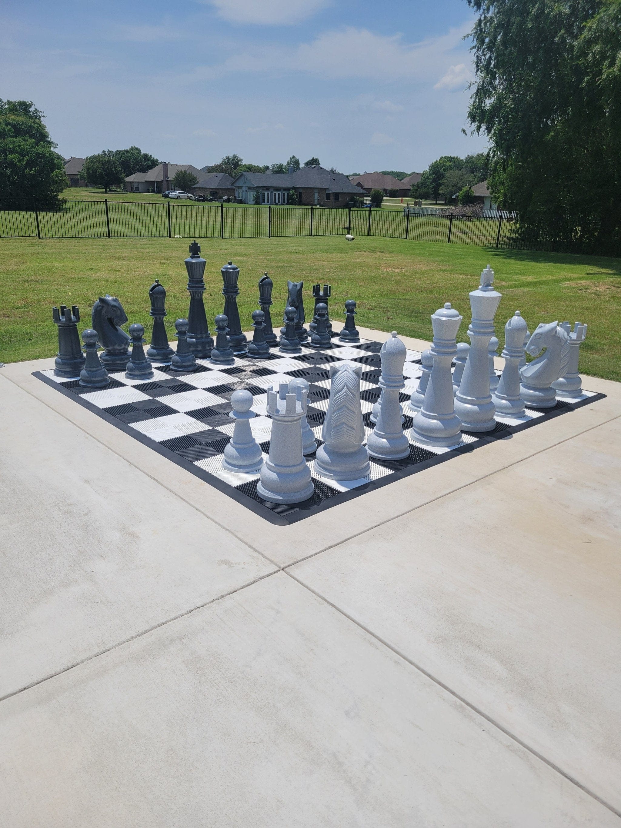 48-Inch Perfect Chess Set - Light/Dark Gray | Giant Outdoor Chess | | GiantChessUSA