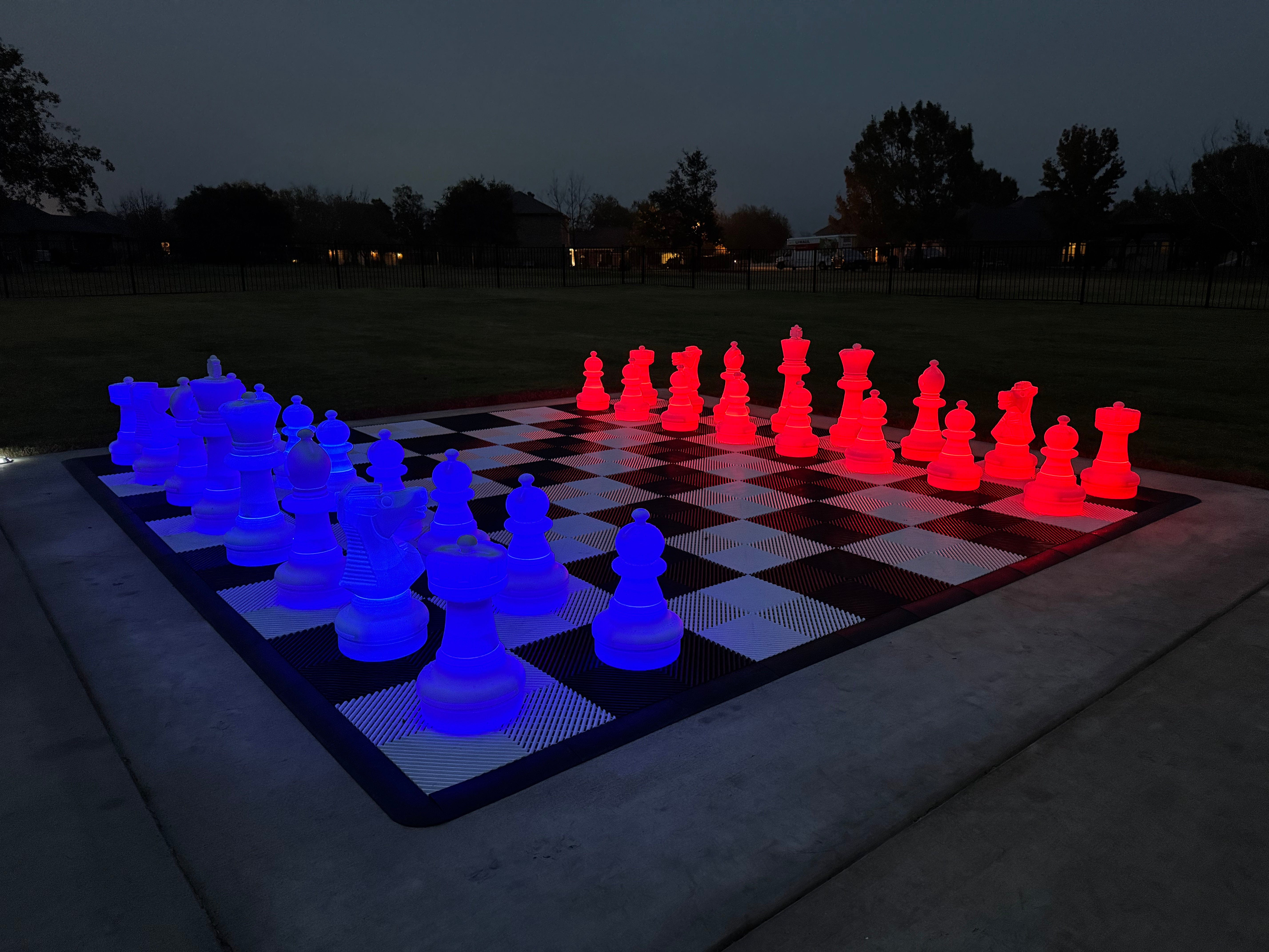 MegaChess Floor Games 25 Inch Plastic Light-up LED Giant Chess Set | Three Options Available | Giant Outdoor Chess