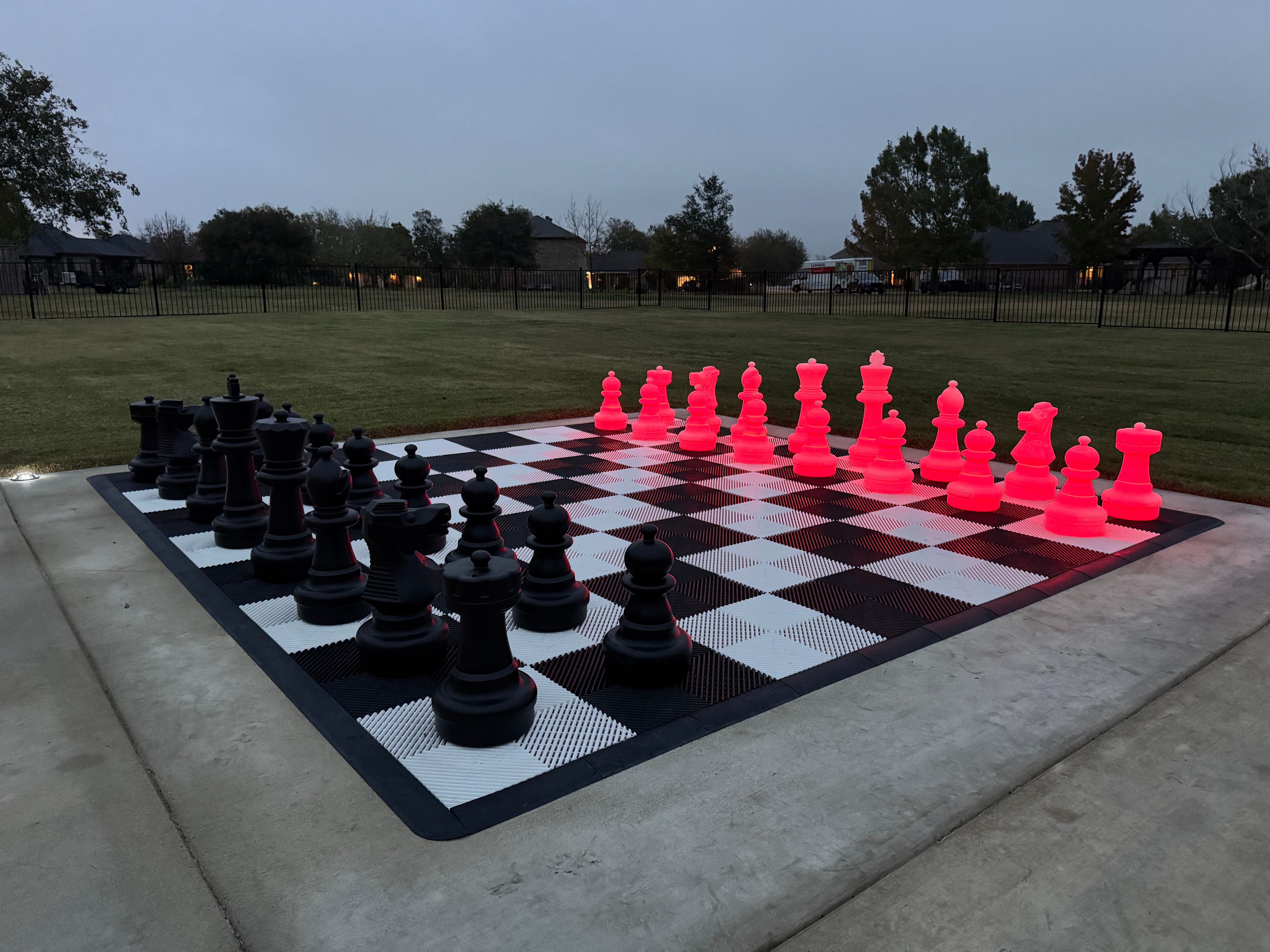 MegaChess Floor Games 25 Inch Plastic Light-up LED Giant Chess Set | Three Options Available | Giant Outdoor Chess