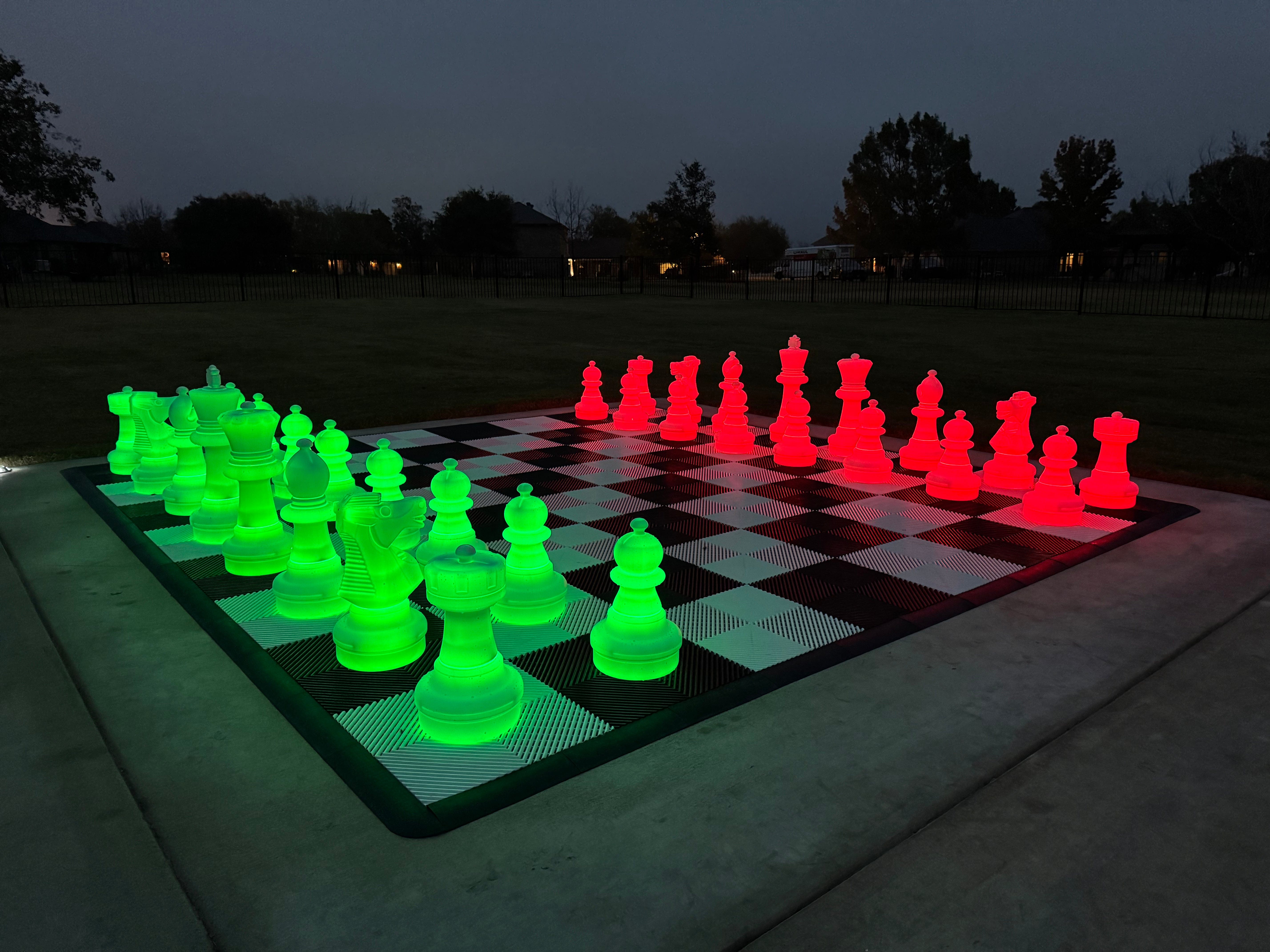 MegaChess Floor Games 25" Night Only Set 25 Inch Plastic Light-up LED Giant Chess Set | Three Options Available | Giant Outdoor Chess