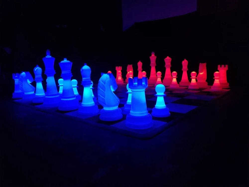 MegaChess Floor Games 48 Inch Perfect Light-up LED Giant Chess Set | Three Options Available | Giant Outdoor Chess