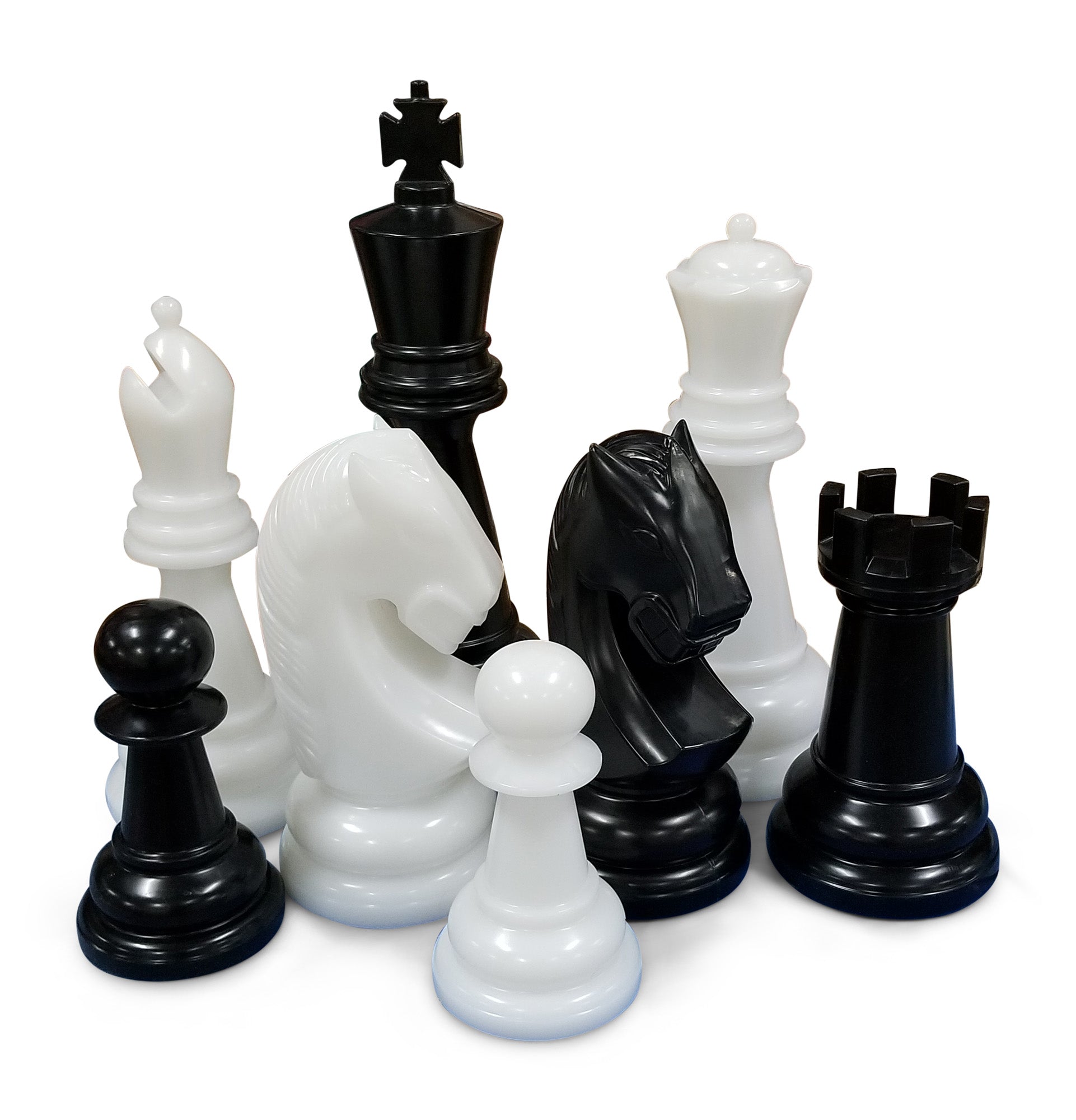 The MegaChess 38 Inch Perfect Giant Chess Set | Perfect 38" Set / Black and White | GiantChessUSA