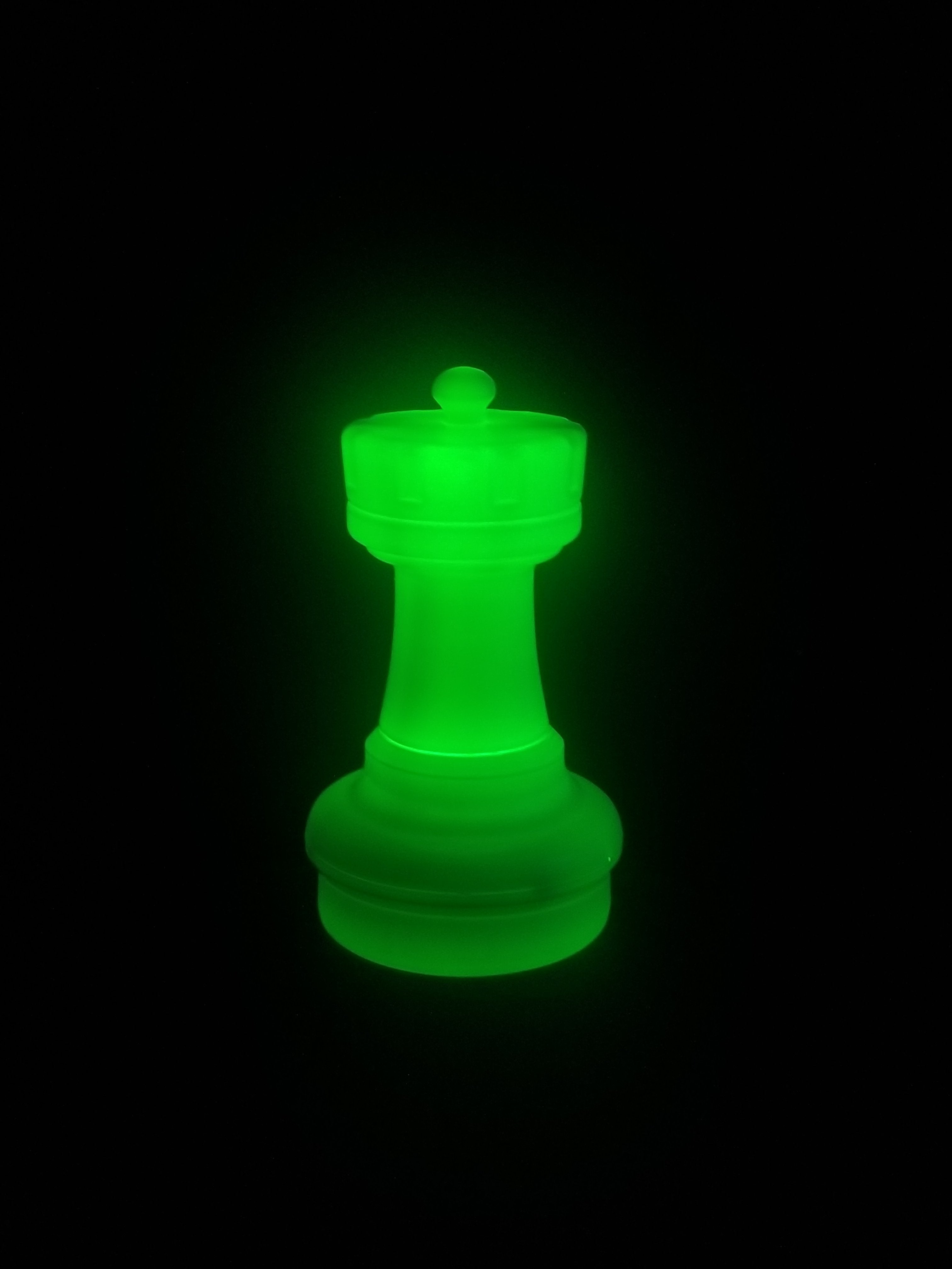 17 Inch LED Rook Individual Plastic Chess Piece - Green | Giant Outdoor Chess | | GiantChessUSA