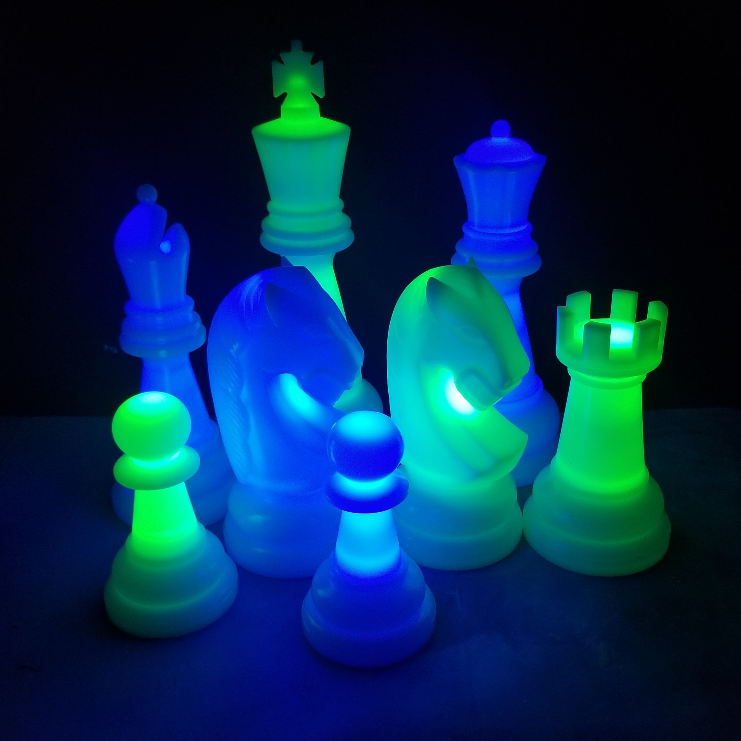 MegaChess 26 Inch Perfect Light-up LED Giant Chess Set | Three Options Available | 26" Night Only Set | GiantChessUSA