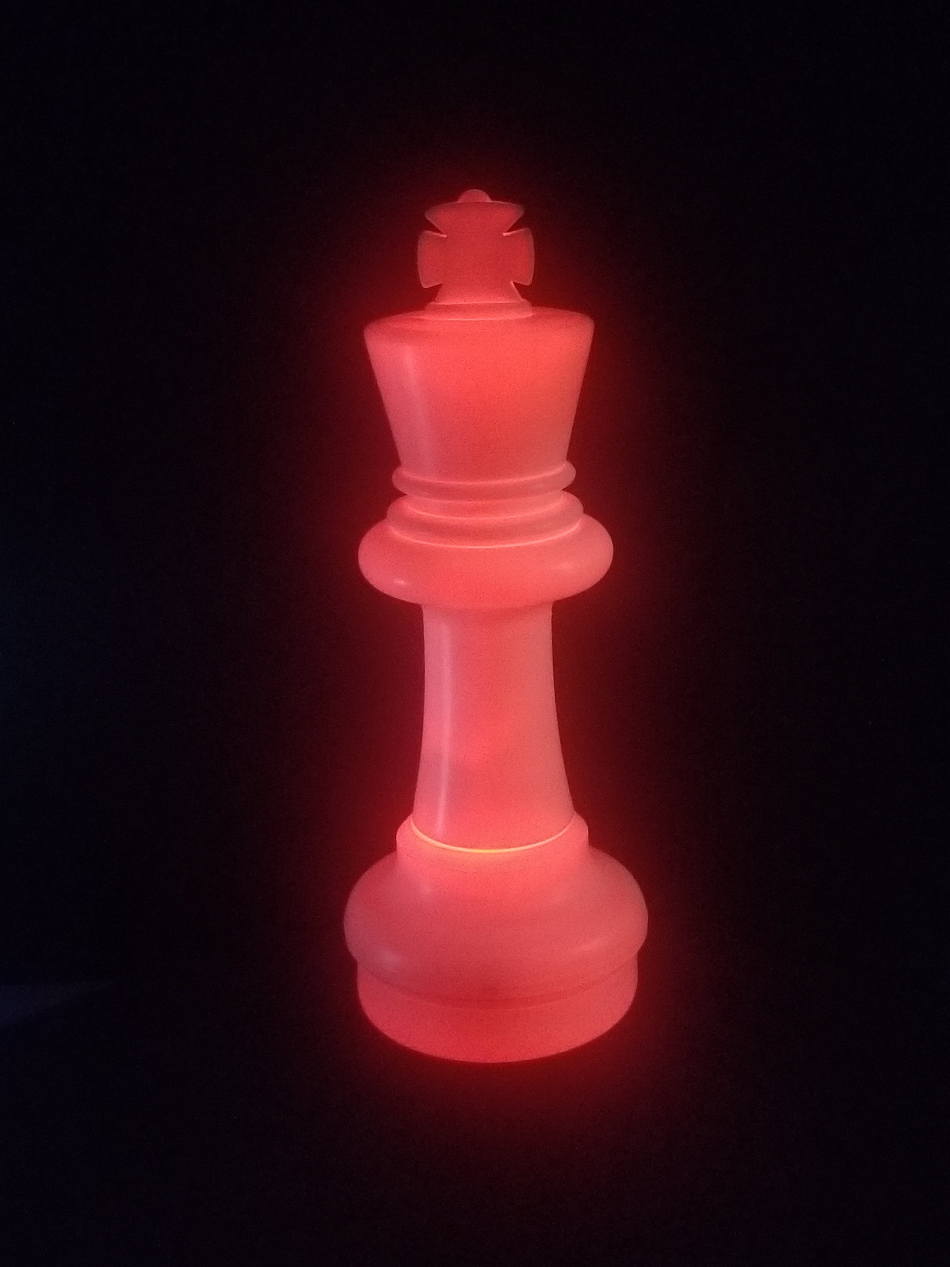 25 Inch LED King Individual Plastic Chess Piece - Red | Giant Outdoor Chess | | GiantChessUSA