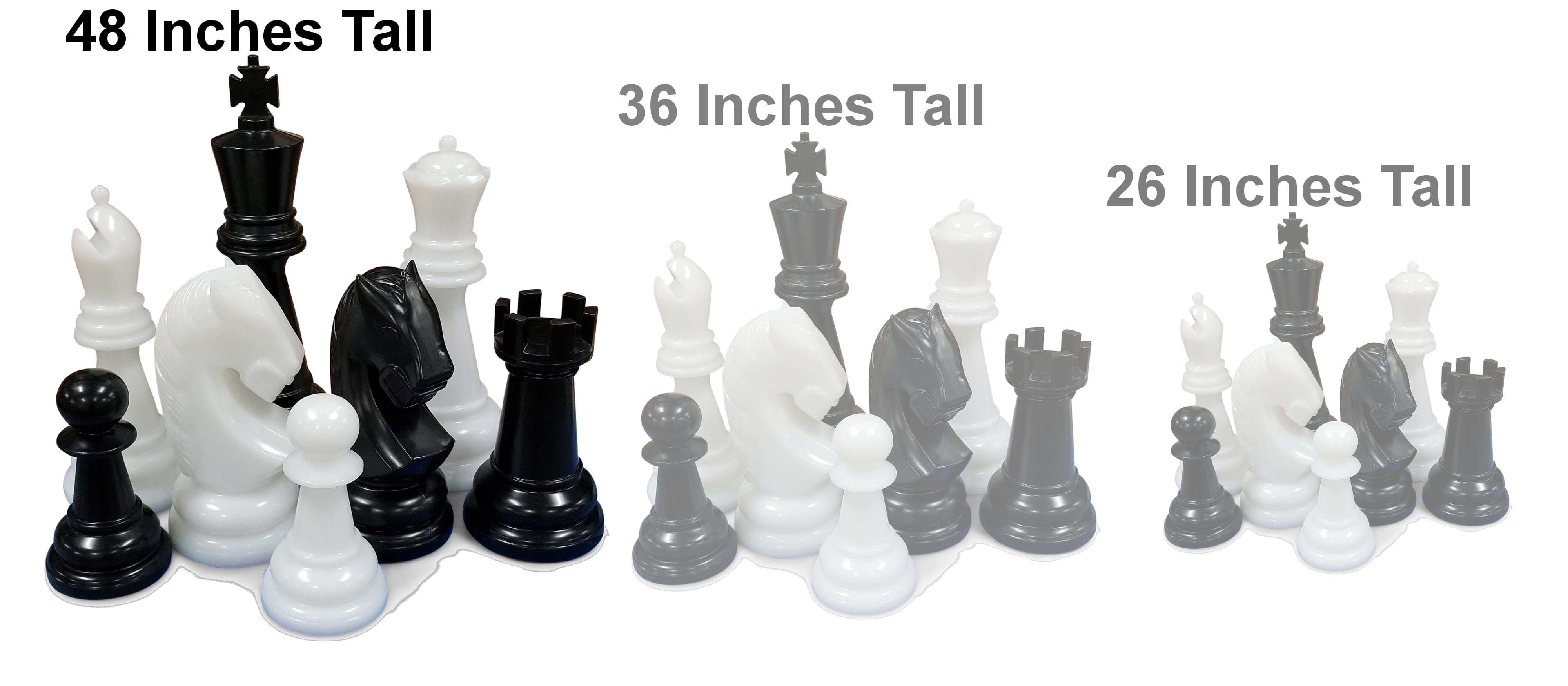 48 Inch Perfect Giant Chess Set | Giant Outdoor Chess | | GiantChessUSA