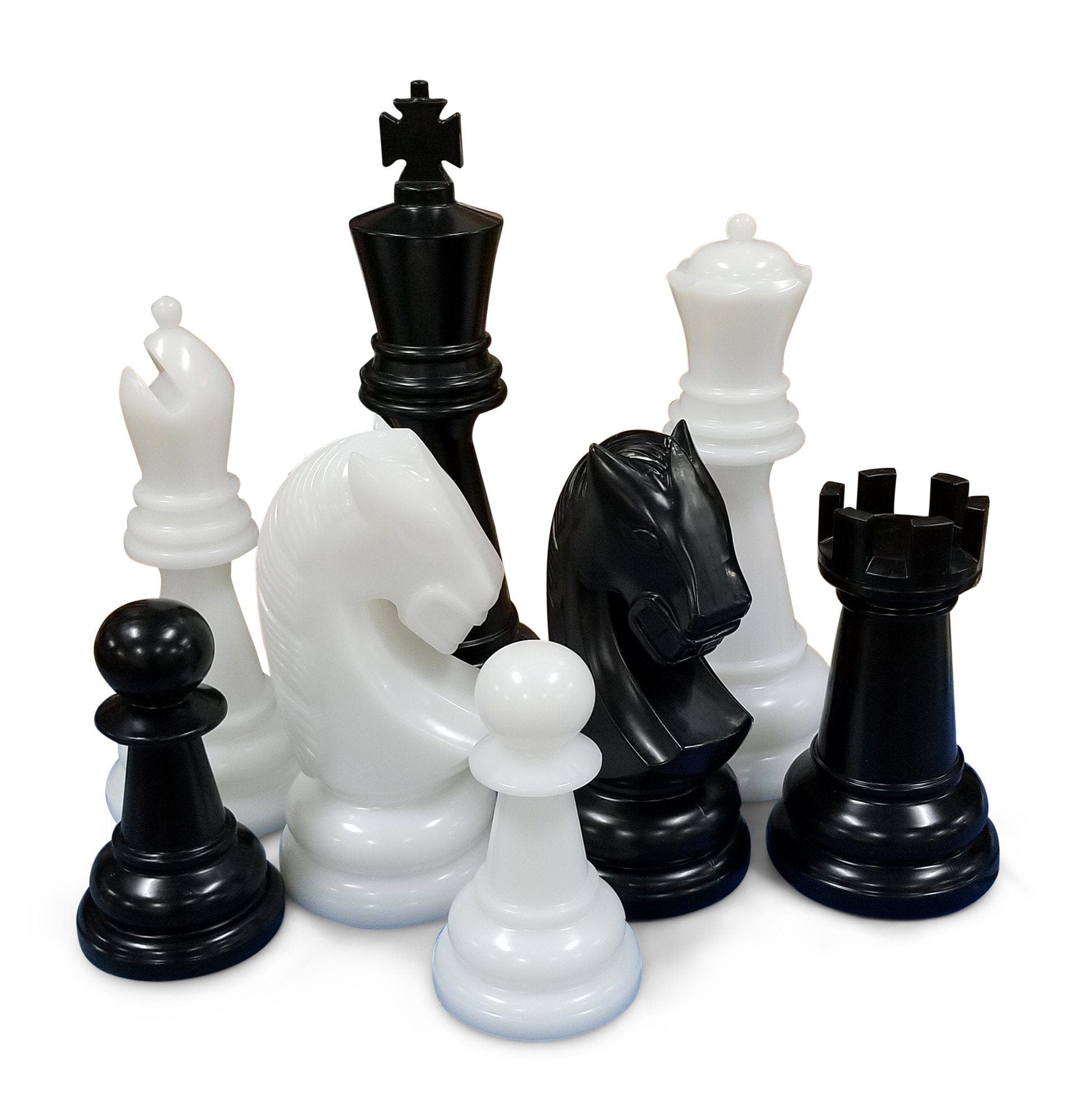 48 Inch Perfect Giant Chess Set | Giant Outdoor Chess | Perfect 48" Set / Black and White | GiantChessUSA