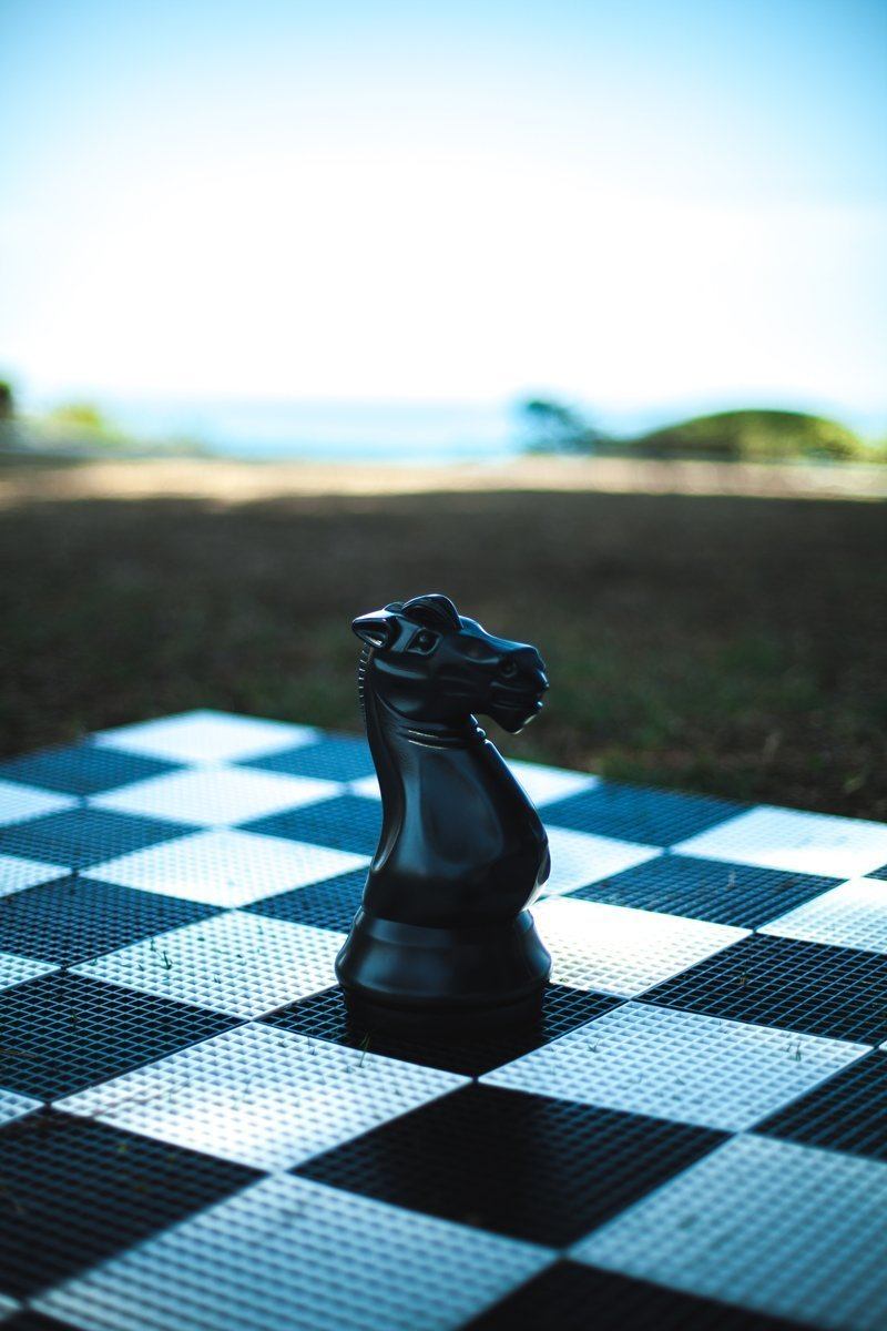 12 Inch Dark Plastic Knight Giant Chess Piece | Giant Outdoor Chess | | GiantChessUSA