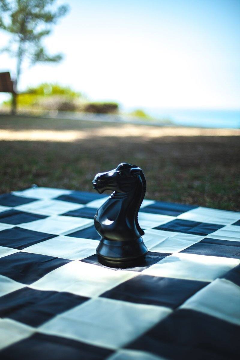 12 Inch Dark Plastic Knight Giant Chess Piece | Giant Outdoor Chess | | GiantChessUSA