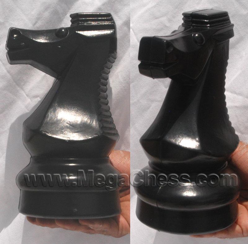 9 Inch Dark Plastic Knight Giant Chess Piece | Giant Outdoor Chess | | GiantChessUSA