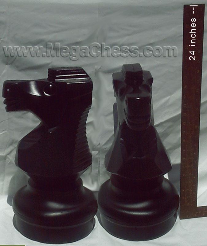 18 Inch Dark Plastic Knight Giant Chess Piece | Giant Outdoor Chess | | GiantChessUSA