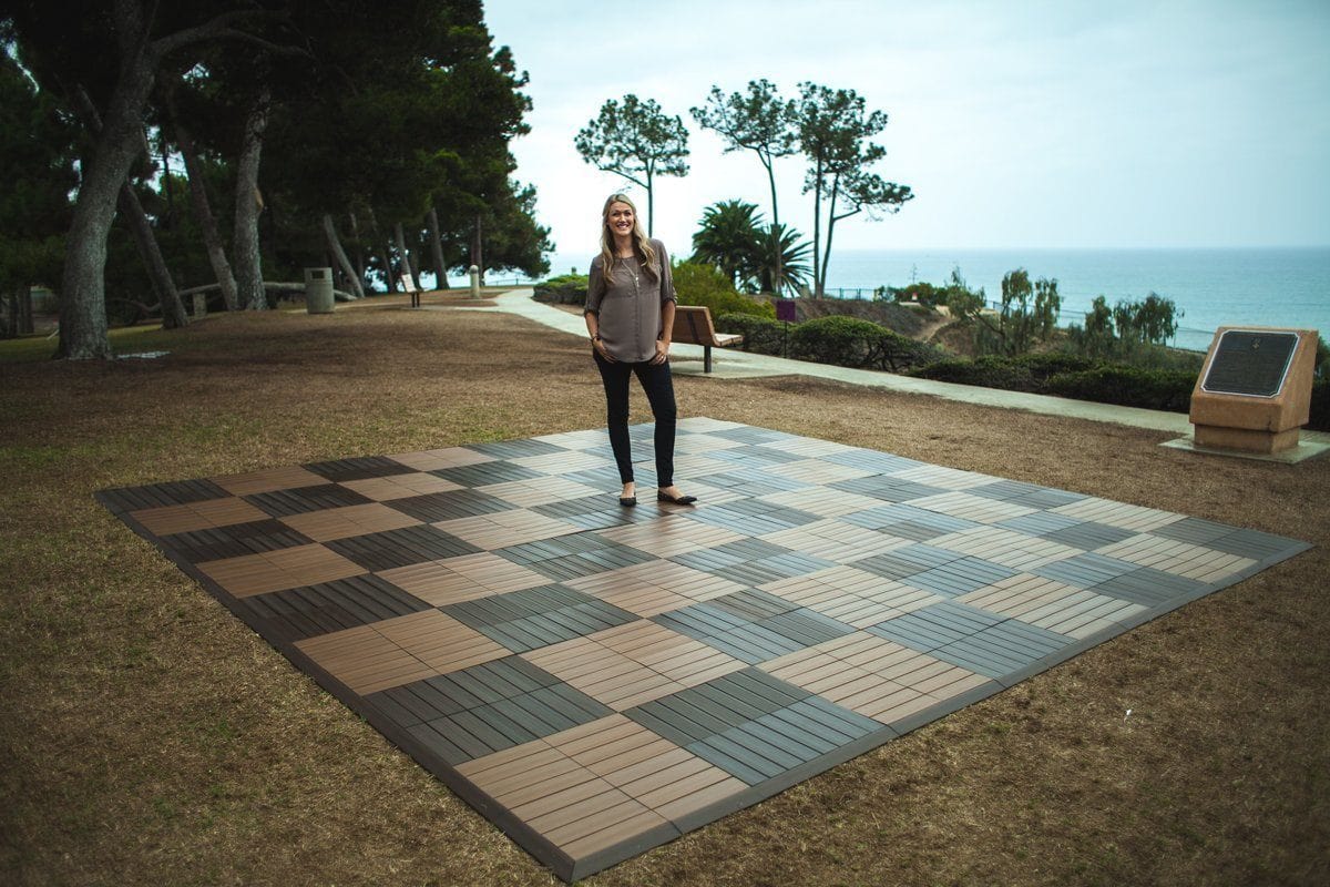 Commercial Grade Synthetic Wood Giant Chess Board With 24 Inch Squares Available Safety Edge Ramps | Giant Outdoor Chess | | GiantChessUSA