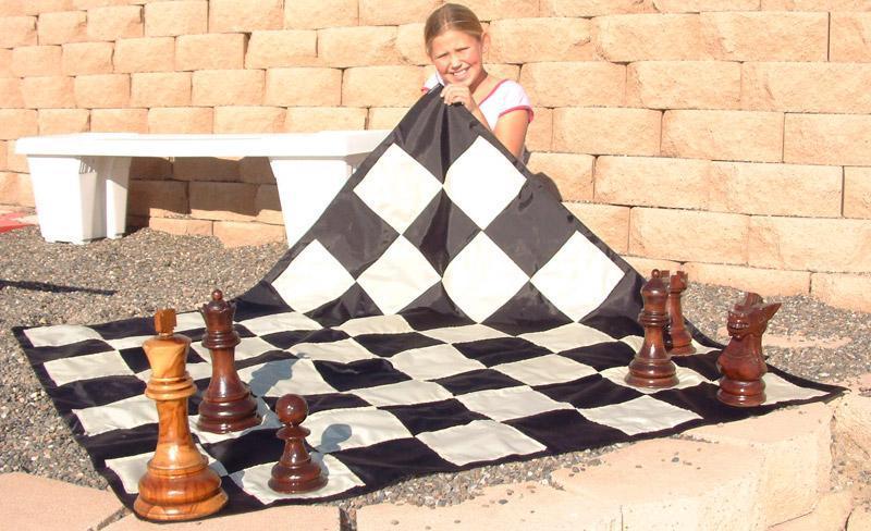 Quick Fold Nylon Giant Chess Mat With 6 Inch Squares | Giant Outdoor Chess | | GiantChessUSA