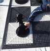 Commercial Grade Roll Up Giant Chess Board with 12 Inch Squares Available ADA Compliant Safety Edge Ramps | Giant Outdoor Chess | No Edge Ramps | GiantChessUSA