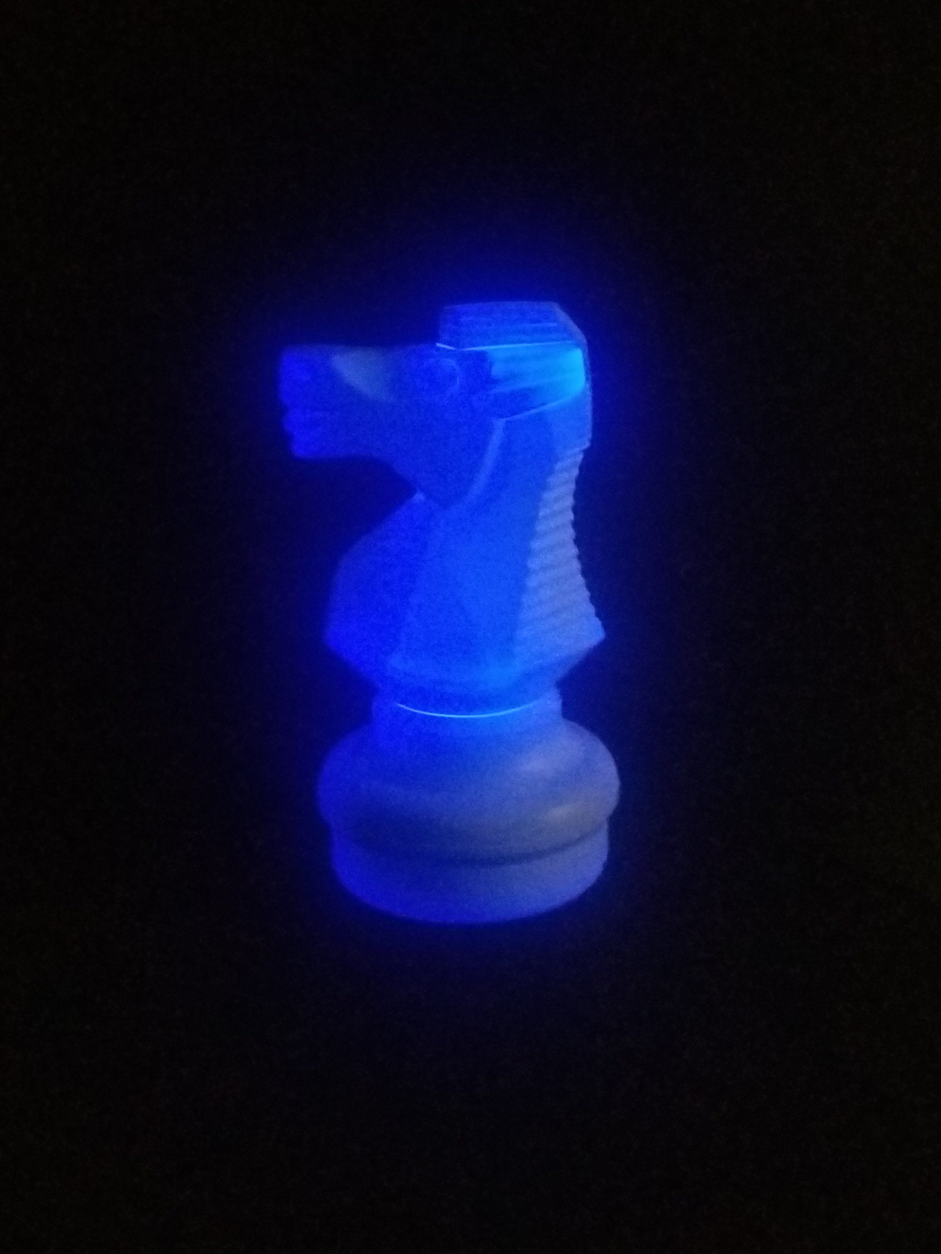 18 Inch LED Knight Individual Plastic Chess Piece - Blue | Giant Outdoor Chess | | GiantChessUSA